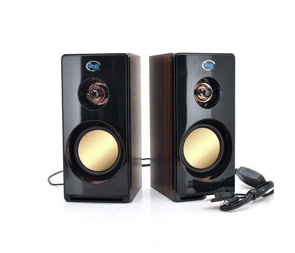 Колонки 2.0 JEDEL T-01 USB+3.5mm, 4" 2x3W, 90Hz- 20KHz, с регулятором громкости, Black, BOX, Q30