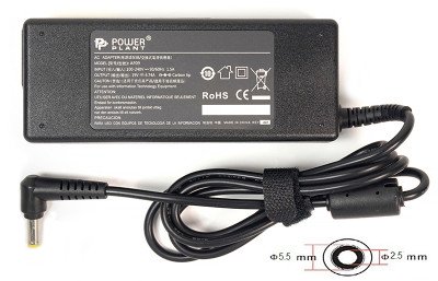 Блок питания для ноутбуков PowerPlant ASUS 220V, 19V 90W 4.74A (5.5*2.5)
