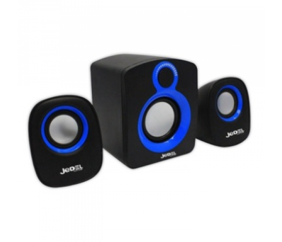 Колонки 2.1 JEDEL JD-SD003 USB+3.5mm, 2x3W, 90Hz- 20KHz, с регулятором громкости, Black/Blue, BOX, Q30