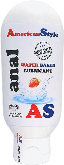Лубрикант AmericanStyle AnalWaterBasedLubricantStrawberry Анальний на водно-силіконовій основі Полуниця 115 мл