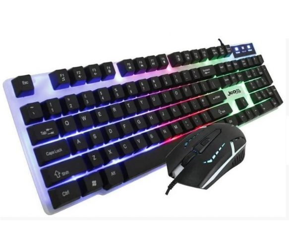 Комплект с подсветкой Jedel GK100 (KB+Mouse), Eng, (440x163x22), Box