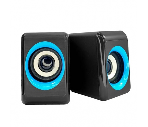 Колонки 2.0 Hotmai HT-208 USB+3.5mm, 2x2W, 20Hz- 18KHz, с регулятором громкости, Black, BOX, 48