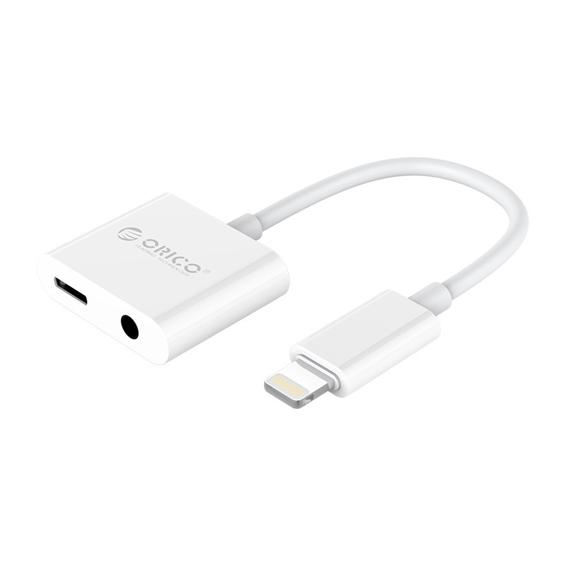 Зарядный и аудио адаптер ORICO Lightning - 3.5 мм/Lightning (2LT-WH-BP)