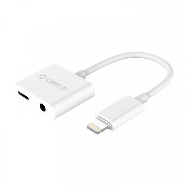 Зарядный и аудио адаптер ORICO Lightning - 3.5 мм/Lightning (2LT-WH-BP)