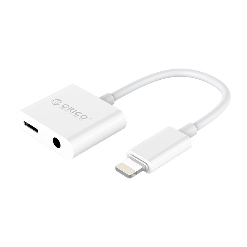 Зарядный и аудио адаптер ORICO Lightning - 3.5 мм/Lightning (2LT-WH-BP)