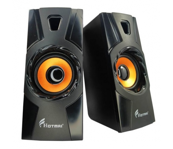 Колонки 2.0 Hotmai HT-09 USB+3.5mm, 2x2.5W, 20Hz- 18KHz, с регулятором громкости, Black, BOX, Q24