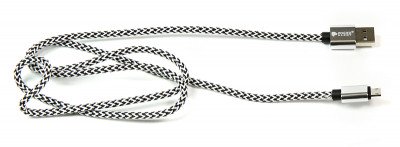 Кабель PowerPlant USB 2.0 AM/Micro B, двусторонний, 1м, серый