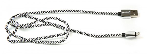 Кабель PowerPlant USB 2.0 AM/Micro B, двусторонний, 1м, серый