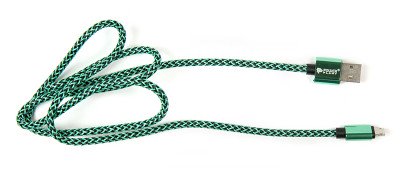 Кабель PowerPlant USB 2.0 AM/Micro B, двусторонний, 1м, зеленый