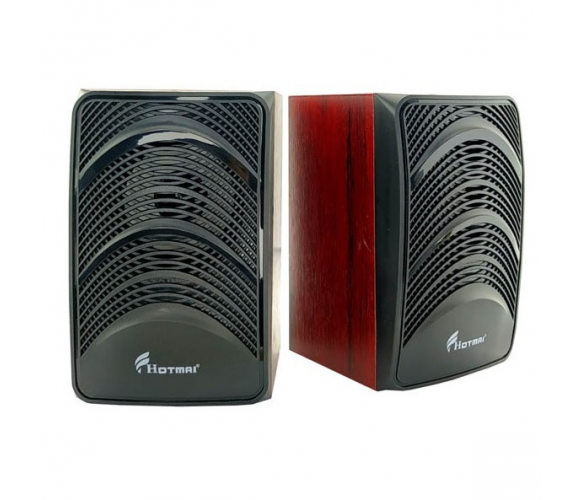Колонки 2.0 Hotmai A10 USB+3.5mm, 2x3W, 20Hz- 18KHz, с регулятором громкости, Black, BOX, Q24