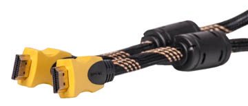 Видео кабель PowerPlant HDMI - HDMI, 5м, позолоченные коннекторы, 1.3V, Nylon, Double ferrites