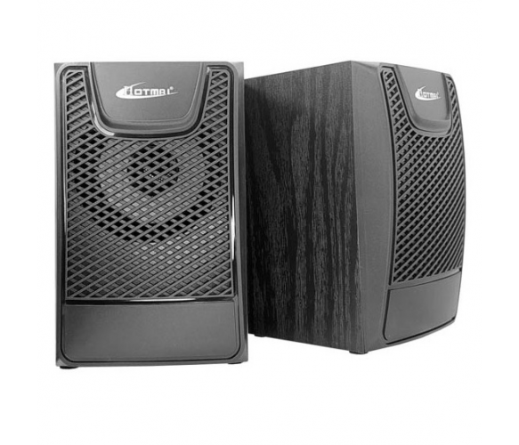 Колонки 2.0 Hotmai A13 USB+3.5mm, 2x3W, 20Hz- 18KHz, с регулятором громкости, Black, BOX, Q24