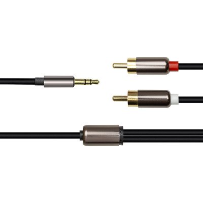 Аудио кабель PowerPlant 3.5мм Stereo Plug - 2*RCA, 1 м