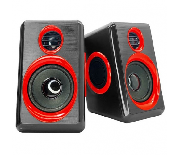 Колонки 2.0 Hotmai FT-165 USB+3.5mm, 2x3W, 20Hz- 18KHz, с регулятором громкости, Black, BOX, Q24