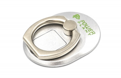 Кольцо держатель для смартфонов PowerPlant, серебристый