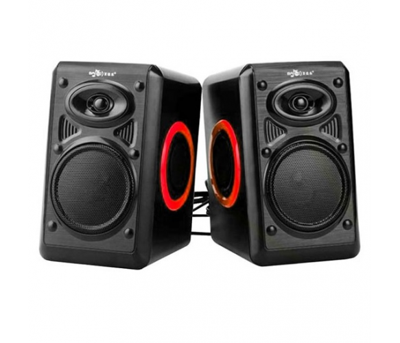 Колонки 2.0 Hotmai HT-163 USB+3.5mm, 2x3W, 20Hz- 18KHz, с регулятором громкости, Black, BOX, Q24