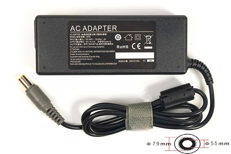 Блок питания для ноутбуков PowerPlant IBM/LENOVO 220V, 20V 90W 4.5A (7.9*5.5)