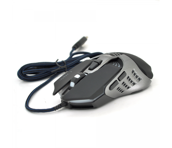 Мышь проводная MICE V5, 7 кнопок, 800/1200/2400/3200 DPI, Led Lighting, 1,3м, Win7/8/10 Mac OS, Black, COLOR BOX, Q40