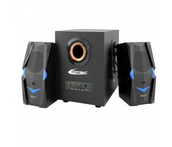 Колонки с сабвуфером 2.1 Hotmai HT-109BT USB+3.5mm, 2x5W+15W, 20Hz- 18KHz, регуляторы громкости и сабвуфера, пульт, Black, BOX, Q12