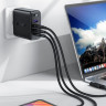 Мережевий зарядний пристрій Acefast A37 USB/ 3 Type-C QC PD 100W чорний + кабель Type-C to Type-C