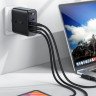 Мережевий зарядний пристрій Acefast A37 USB/ 3 Type-C QC PD 100W чорний + кабель Type-C to Type-C