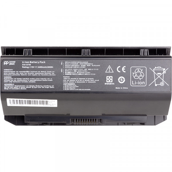Аккумулятор PowerPlant для ноутбуков ASUS G750 Series (A42-G750) 15V 4400mAh