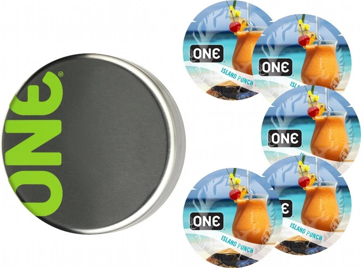 Презервативи One Flavor Waves Тропічний коктейль блакитні 5 шт у кейсі