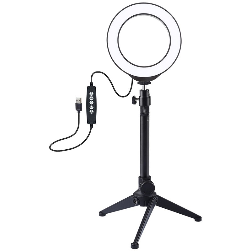 Кольцевая USB RGBW LED лампа Puluz PKT3049B 4.7" + настольный штатив