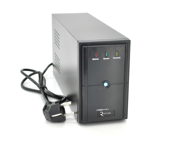 ИБП Ritar E-RTM650L-U (390W) ELF-L, LED, AVR, 2st, USB, 2xSCHUKO socket, 1x12V7Ah, metal Case Q4 (370*130*210) 4,8 кг (310*85*140)