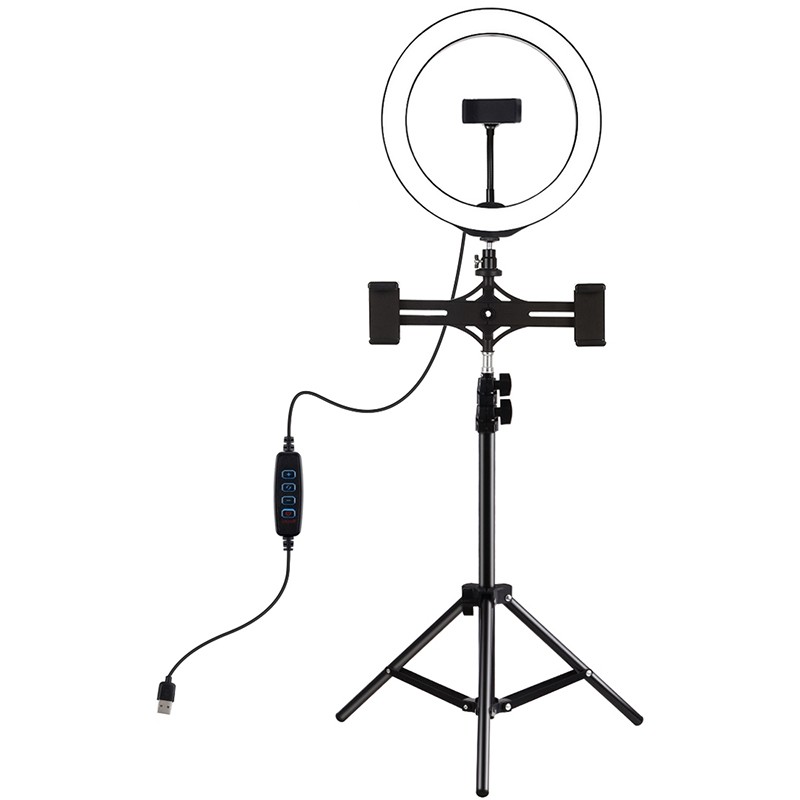 Кольцевая USB LED лампа Puluz PKT3053B 10" + штатив 1.1 м
